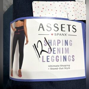 SPANX Assets Shaping Denim Leggings - Dark Blue